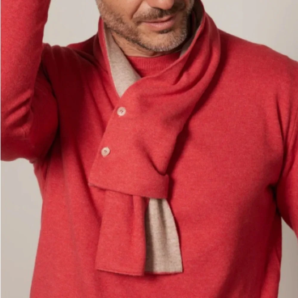CASHMERITALY First Class Cashmere Blend Two Toned Reversible Scarf Unisex NEW